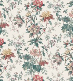 Somerhill Fabric by Nina Campbell Teal/Red/Amethyst Somerhill Fabric by Nina Campbell Teal/Red/Amethyst