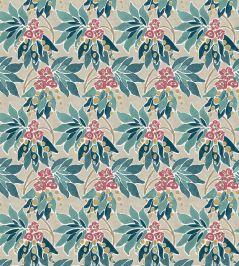 Sonia Fabric by Nina Campbell Teal/Ruby Sonia Fabric by Nina Campbell Teal/Ruby