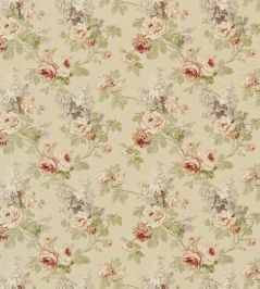 Sorilla Linen Fabric by Sanderson Biscuit/Claret Sorilla Linen Fabric by Sanderson Biscuit/Claret