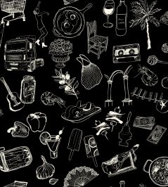 Souvenirs Wallpaper by Tres Tintas Black Souvenirs Wallpaper by Tres Tintas Black