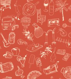 Souvenirs Wallpaper by Tres Tintas Red Souvenirs Wallpaper by Tres Tintas Red