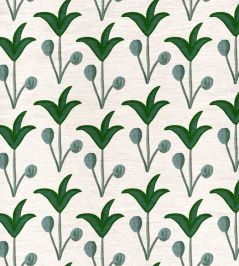 Spring Rhythm Linen Fabric by Ottoline Green Spring Rhythm Linen Fabric by Ottoline Green