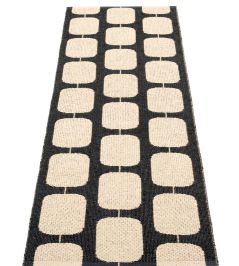 Sten Runner Rug by Pappelina Black/Cream Sten Runner Rug by Pappelina Black/Cream