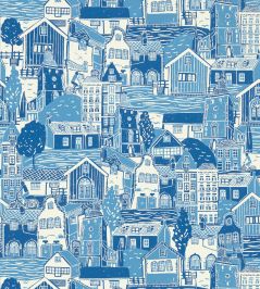 Stockholm Wallpaper by Scion Cloudless Blue Stockholm Wallpaper by Scion Cloudless Blue