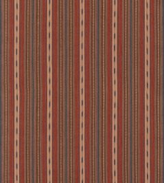 Stony Stripe Fabric by Mulberry Home Rust/Blue Stony Stripe Fabric by Mulberry Home Rust/Blue