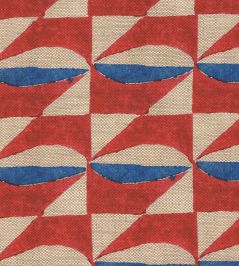 Stove Tile Fabric by MINDTHEGAP Red Stove Tile Fabric by MINDTHEGAP Red