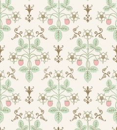 Strawberry Wallpaper by Cole & Son Blush & Mint on Pastel Strawberry Wallpaper by Cole & Son Blush & Mint on Pastel