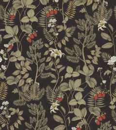 Strawberry Field Wallpaper by Casadeco Noir Fusain Strawberry Field Wallpaper by Casadeco Noir Fusain