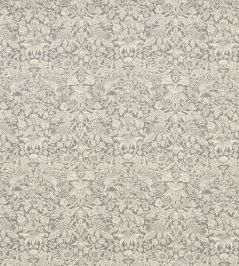 Strawberry Meadowfield in Emberton Linen Fabric by Liberty Pewter Strawberry Meadowfield in Emberton Linen Fabric by Liberty Pewter