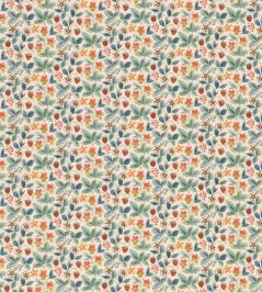 Strawberry Tea Fabric by George & Minnie Aqua Strawberry Tea Fabric by George & Minnie Aqua