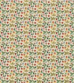Strawberry Tea Fabric by George & Minnie Emerald Strawberry Tea Fabric by George & Minnie Emerald