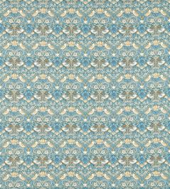 Strawberry Thief Fabric by Clarke & Clarke Denim/Spice Strawberry Thief Fabric by Clarke & Clarke Denim/Spice