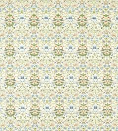 Strawberry Thief Embroidery Fabric by Clarke & Clarke Apple/Blue Strawberry Thief Embroidery Fabric by Clarke & Clarke Apple/Blue