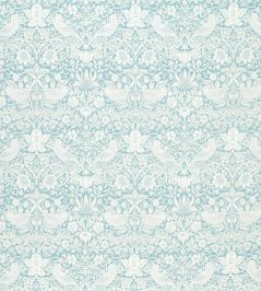 Strawberry Thief Jacquard Fabric by Clarke & Clarke Mineral Strawberry Thief Jacquard Fabric by Clarke & Clarke Mineral
