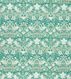 Strawberry Thief Jacquard Fabric by Clarke & Clarke Teal Strawberry Thief Jacquard Fabric by Clarke & Clarke Teal