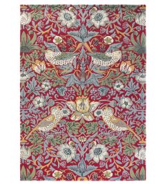 Strawberry Thief Rug by Morris & Co Crimson Strawberry Thief Rug by Morris & Co Crimson