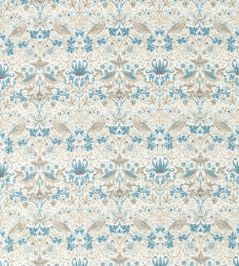 Strawberry Thief Fabric by Morris & Co Slate / Vellum Strawberry Thief Fabric by Morris & Co Slate / Vellum