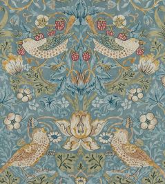 Strawberry Thief Wallpaper by Morris & Co Slate/Vellum Strawberry Thief Wallpaper by Morris & Co Slate/Vellum