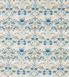 Strawberry Thief Wide Width Fabric by Morris & Co Mineral Blue/Linen Strawberry Thief Wide Width Fabric by Morris & Co Mineral Blue/Linen