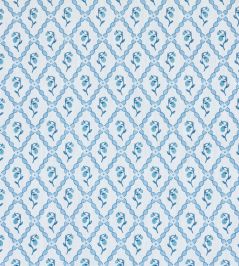 Strawberry Trellis Fabric by Barneby Gates China Blue Strawberry Trellis Fabric by Barneby Gates China Blue