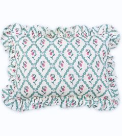 Strawberry Trellis Cushion 46 x 32cm by Barneby Gates Vintage Cream Strawberry Trellis Cushion 46 x 32cm by Barneby Gates Vintage Cream