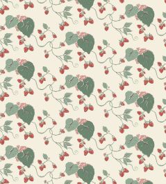 Strawberry Vine Fabric by Madeaux 01 Cream Strawberry Vine Fabric by Madeaux 01 Cream