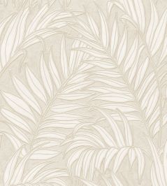 Stringed Leaves Wallpaper by Eijffinger White/Cream Stringed Leaves Wallpaper by Eijffinger White/Cream