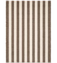 Stripes Cotton Rug by Lorena Canals Natural/Soil Brown Stripes Cotton Rug by Lorena Canals Natural/Soil Brown