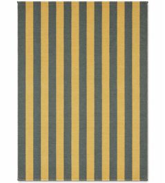 Stripes Cotton Rug by Lorena Canals Terrazzo Green/Dark Honey Stripes Cotton Rug by Lorena Canals Terrazzo Green/Dark Honey
