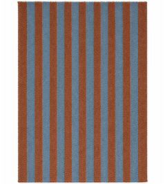 Stripes Wool Rug by Lorena Canals Cinnamon/Ocean Blue Stripes Wool Rug by Lorena Canals Cinnamon/Ocean Blue