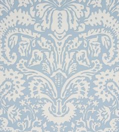 Suffolk Damask Wallpaper by Schumacher Blue Suffolk Damask Wallpaper by Schumacher Blue