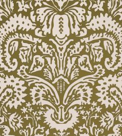 Suffolk Damask Wallpaper by Schumacher Olive Suffolk Damask Wallpaper by Schumacher Olive