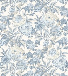 Summer Peony Wallpaper by GP & J Baker Blue Summer Peony Wallpaper by GP & J Baker Blue