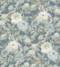 Summer Peony Wallpaper by GP & J Baker Denim Summer Peony Wallpaper by GP & J Baker Denim