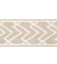 Summit Applique Tape Trimming by Thibaut White on Linen Summit Applique Tape Trimming by Thibaut White on Linen