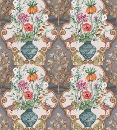 Sundara Wallpaper by Osborne & Little Charcoal/Chestnut Sundara Wallpaper by Osborne & Little Charcoal/Chestnut