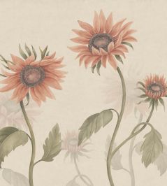 Sunflowers Mural by Sandberg Peach Sunflowers Mural by Sandberg Peach