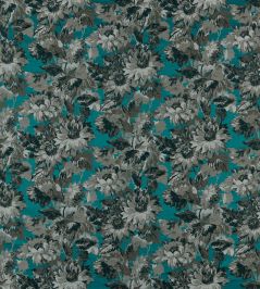 Sunforest Jacquard Fabric by Clarke & Clarke Peacock Sunforest Jacquard Fabric by Clarke & Clarke Peacock