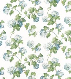 Sussex Hydrangea Fabric by Anna French Blue & Green Sussex Hydrangea Fabric by Anna French Blue & Green
