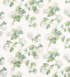 Sussex Hydrangea Fabric by Anna French White & Green Sussex Hydrangea Fabric by Anna French White & Green