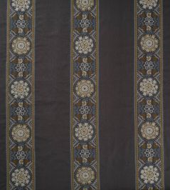 Suzani Stripe Fabric by James Hare Ink/Gold Suzani Stripe Fabric by James Hare Ink/Gold