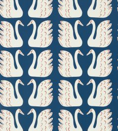 Swim Swam Swan Wallpaper by Scion Denim Swim Swam Swan Wallpaper by Scion Denim