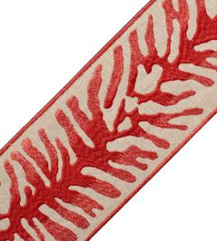Tahiti Embroidered Border Trimming by Samuel & Sons Coral Tahiti Embroidered Border Trimming by Samuel & Sons Coral