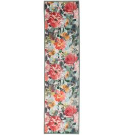 Tahiti Runner Rug by Clarke & Clarke Teal & Rouge Tahiti Runner Rug by Clarke & Clarke Teal & Rouge