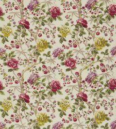 Tangley Fabric by Morris & Co Wine/Antique Yellow Tangley Fabric by Morris & Co Wine/Antique Yellow
