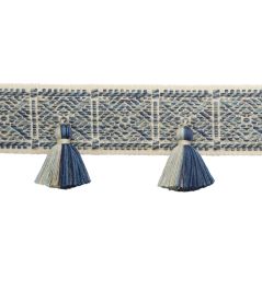 Taos Tasseled Border Trimming by Samuel & Sons Blue Sky Taos Tasseled Border Trimming by Samuel & Sons Blue Sky