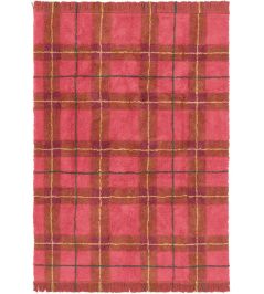 Tartan Rug by Lorena Canals Vintage Red Tartan Rug by Lorena Canals Vintage Red
