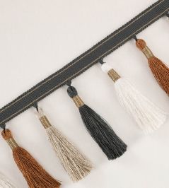 Tassel Fringe Trimming by Romo Slate Tassel Fringe Trimming by Romo Slate