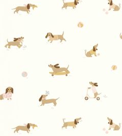 Teckel Wallpaper by Caselio Rose vert Teckel Wallpaper by Caselio Rose vert