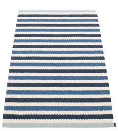 Teo Rug by Pappelina Denim/Dark Blue/Vanilla Teo Rug by Pappelina Denim/Dark Blue/Vanilla